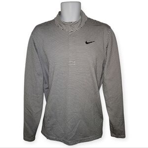 Nike Running Dri-Fit Striped Quarter-Zip Pullover Men’s Large Black White